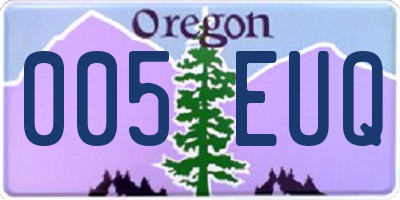 OR license plate 005EUQ