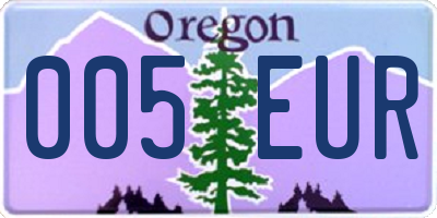 OR license plate 005EUR