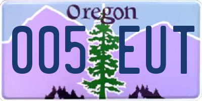 OR license plate 005EUT
