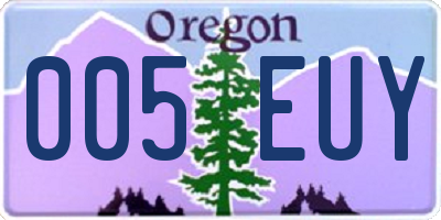 OR license plate 005EUY
