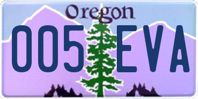 OR license plate 005EVA