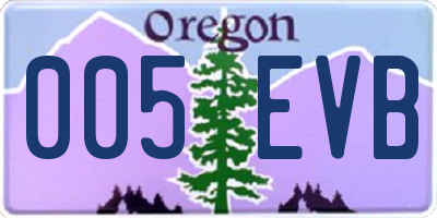 OR license plate 005EVB