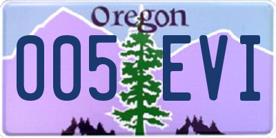 OR license plate 005EVI