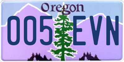 OR license plate 005EVN