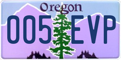 OR license plate 005EVP