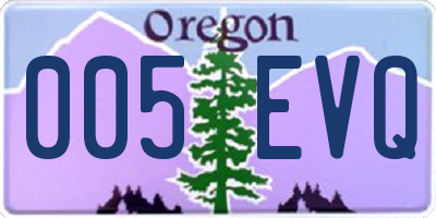 OR license plate 005EVQ