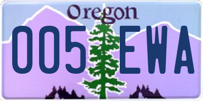 OR license plate 005EWA