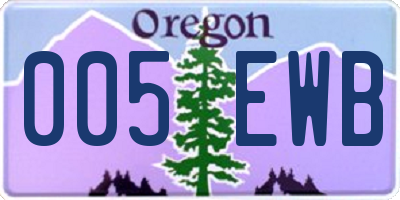 OR license plate 005EWB