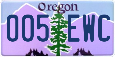 OR license plate 005EWC