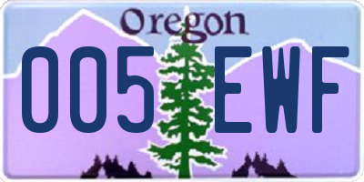 OR license plate 005EWF