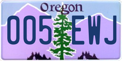 OR license plate 005EWJ