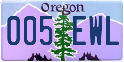 OR license plate 005EWL