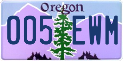 OR license plate 005EWM
