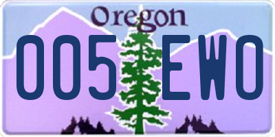 OR license plate 005EWO