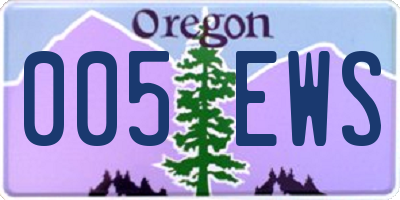 OR license plate 005EWS