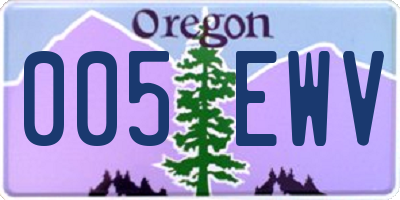 OR license plate 005EWV