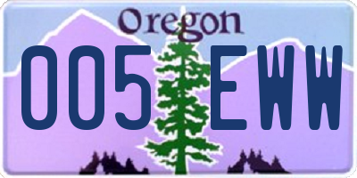 OR license plate 005EWW
