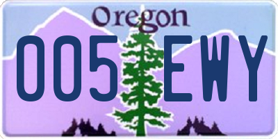 OR license plate 005EWY