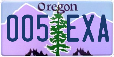 OR license plate 005EXA