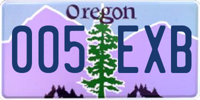 OR license plate 005EXB