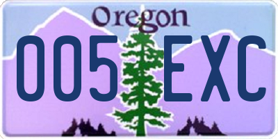 OR license plate 005EXC