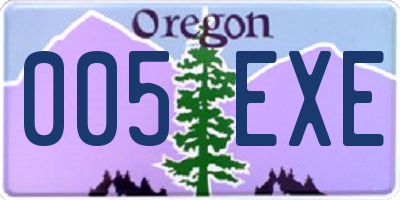 OR license plate 005EXE