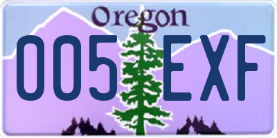 OR license plate 005EXF
