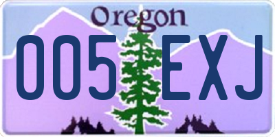 OR license plate 005EXJ
