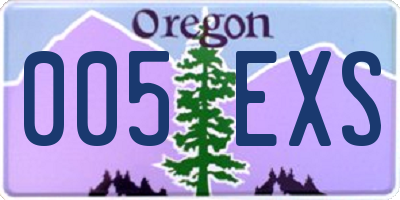 OR license plate 005EXS