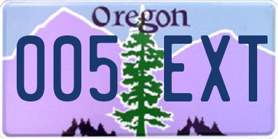 OR license plate 005EXT