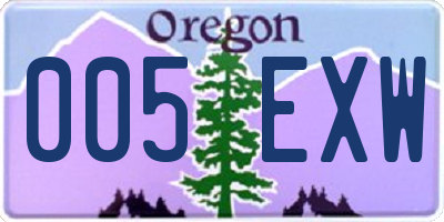 OR license plate 005EXW