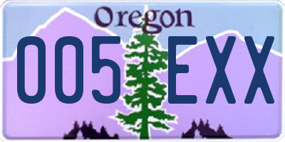 OR license plate 005EXX