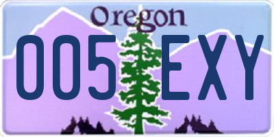 OR license plate 005EXY