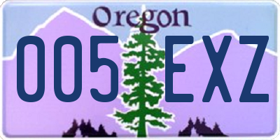 OR license plate 005EXZ