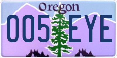 OR license plate 005EYE