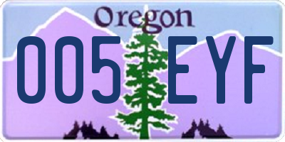 OR license plate 005EYF