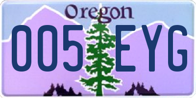 OR license plate 005EYG