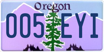OR license plate 005EYI