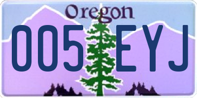 OR license plate 005EYJ