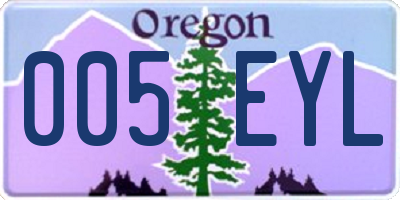 OR license plate 005EYL