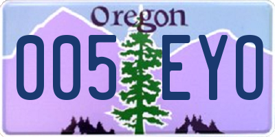 OR license plate 005EYO
