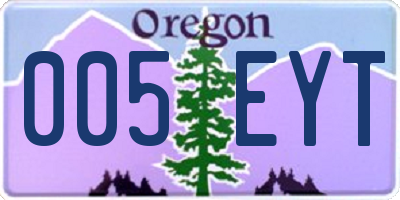 OR license plate 005EYT