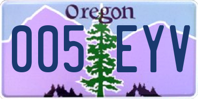 OR license plate 005EYV