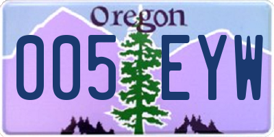 OR license plate 005EYW