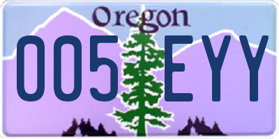 OR license plate 005EYY