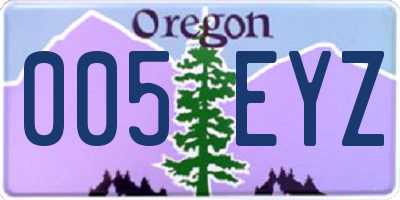 OR license plate 005EYZ