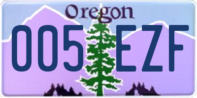 OR license plate 005EZF