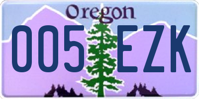 OR license plate 005EZK