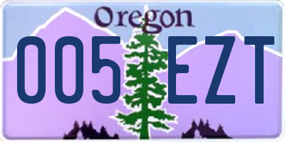 OR license plate 005EZT