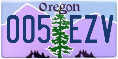 OR license plate 005EZV